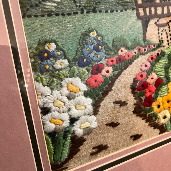 Embroidered Cottage Picture - Picture 2 of 4